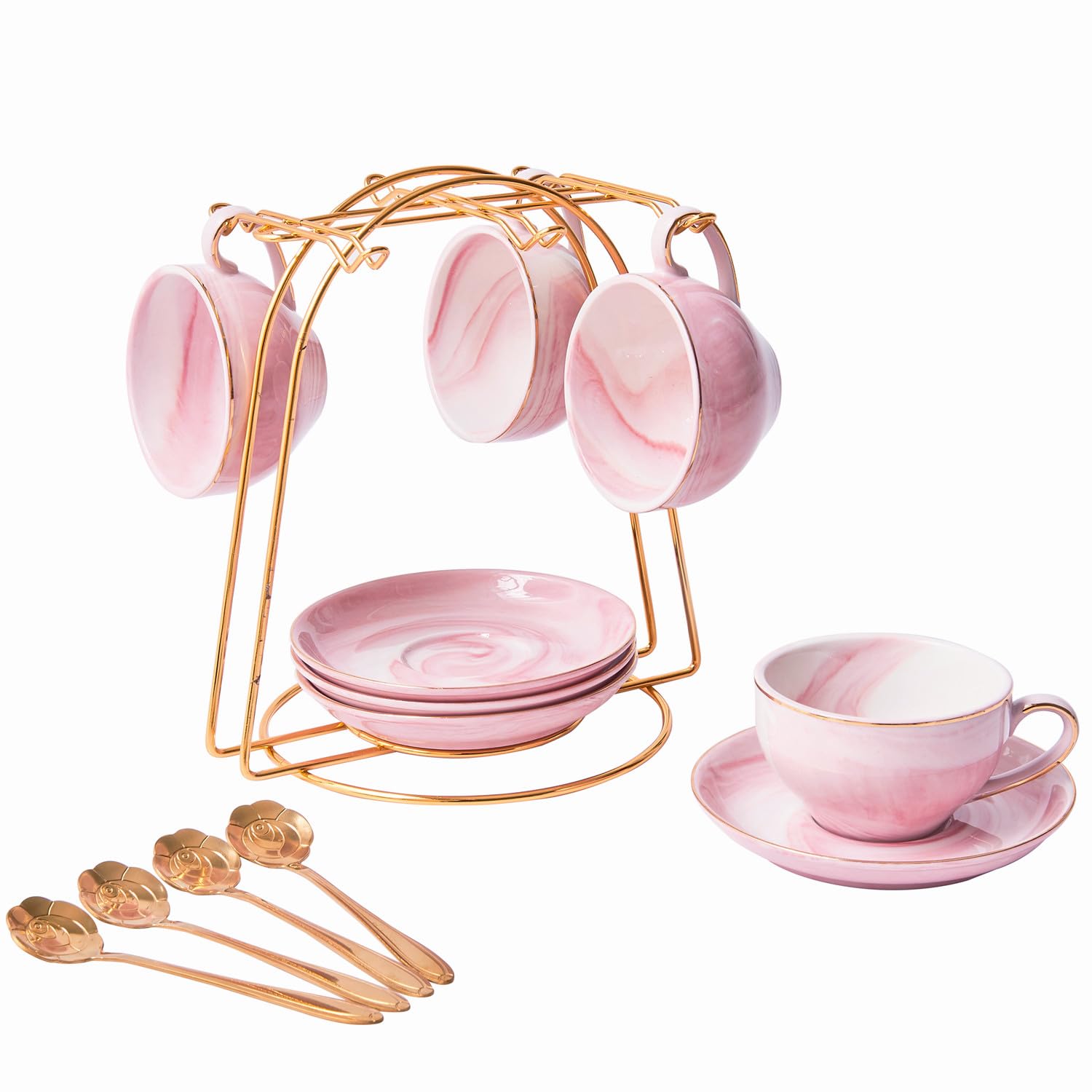 Latte　フェーブセット Amazon.com | ZPGXLRZ Ceramic Espresso Cups Set with Saucers and